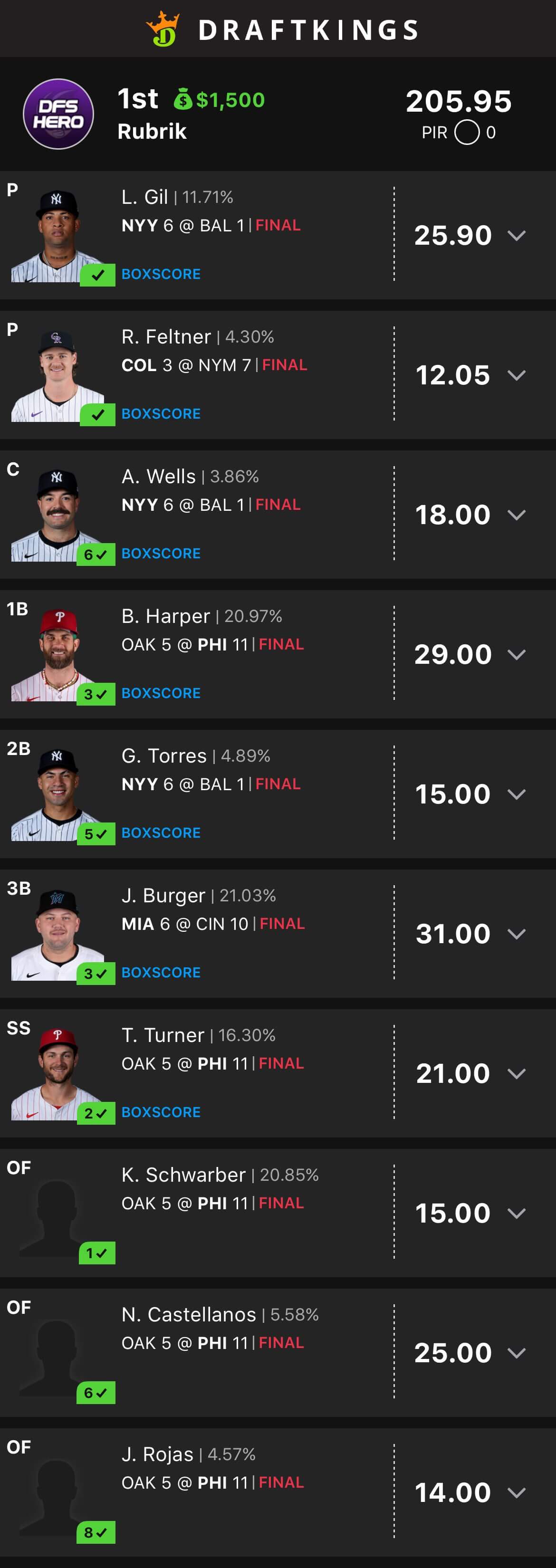 Daily fantasy tournament earnings using lineup optimizer